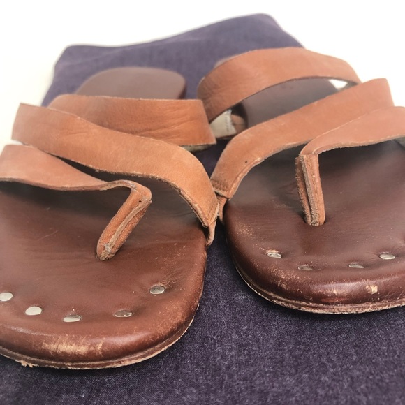 Matt Bernson Cognac Leather Strappy Sandals - Picture 3 of 8